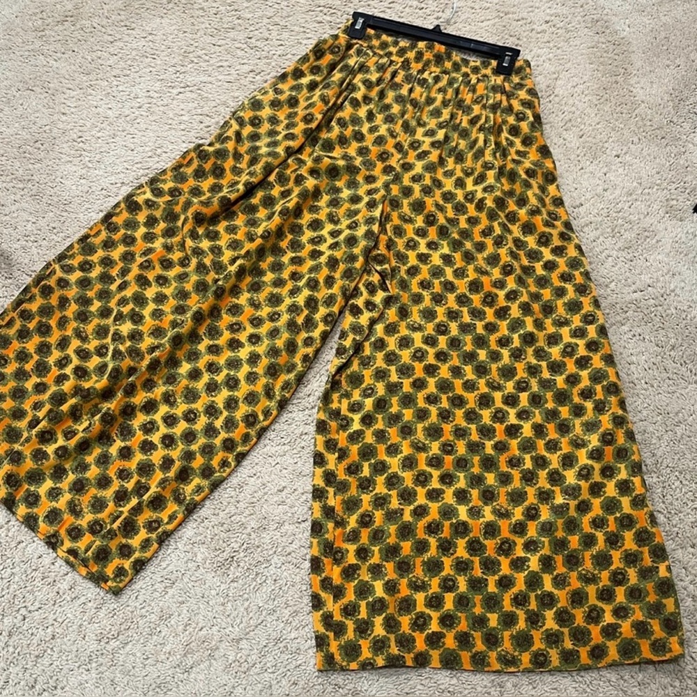 Vintage 100% Silk Palazzo Wide Leg Pants